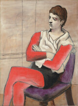 パブロ・ピカソ《腕を組んですわるサルタンバンク》1923年　©2022 –Succession Pablo Picasso- BCF (JAPAN)、石橋財団アーティゾン美術館