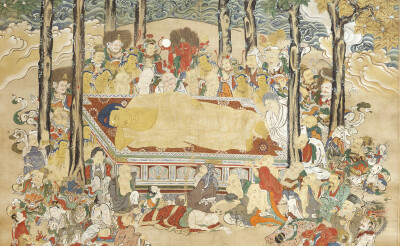 仏涅槃図（部分）　江戸時代　17世紀