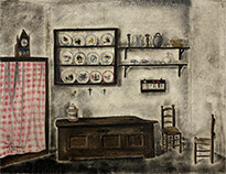 藤田嗣治《私のパリの部屋》（1921年　油彩・キャンバス　軽井沢安東美術館）