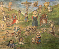 藤田嗣治 《戯画　磔刑図》