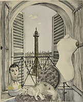 藤田嗣治　《ヴァンドーム広場》『魅せられたる河』より（1951年刊行　エッチング・紙　軽井沢安東美術館蔵）