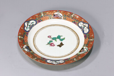 色絵花鳥文皿 南里嘉壽 明治4～13年（1871～1880）