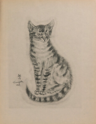 表紙・挿絵：藤田嗣治　『夜と猫』　1949年　軽井沢安東美術館蔵
