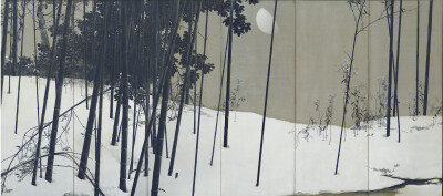 木島櫻谷《寒月》大正元年(1912)京都市美術館(右隻)