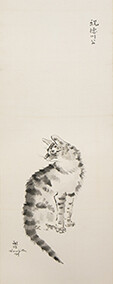 《猫》1929年　墨・絹本　軽井沢安東美術館蔵